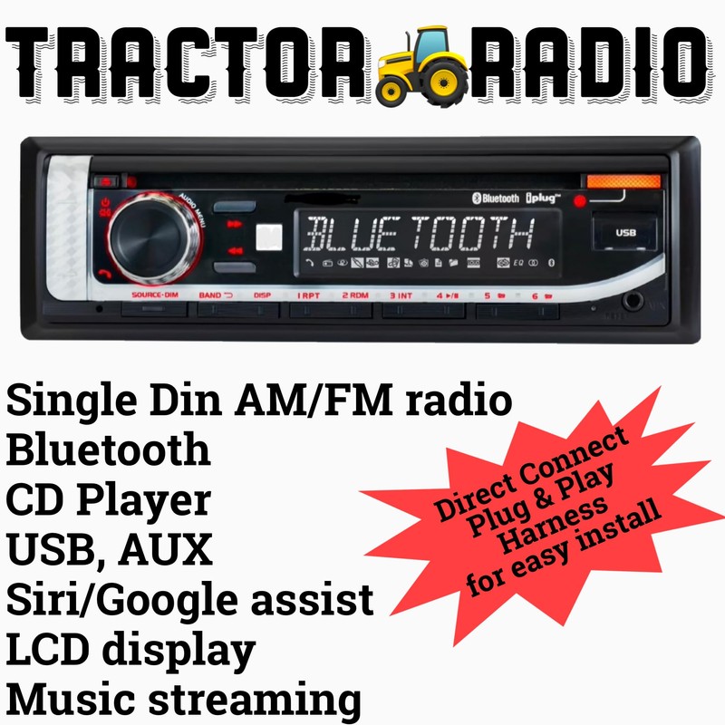 Generic Tractor Radio with Easy Plug & Play Harness AM