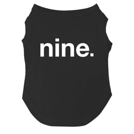 Nine 9th Birthday Dog Tee Shirt | Sleeveless | Pawty | Party Theme | Celebration Supplies | Photoshoot (Black, Small 1033)