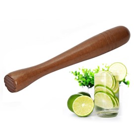 7.6" Brown Wooden Muddler for Cocktails – Durable Wood Ice Crusher – Stylish Wooden Mojito Muddler Bar Tool – Handy Cocktail Muddler- Perfect Masher Kitchen Tool for Garlic Avocado Herbs and Fruits