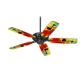 Tie Dye Music Note 100 - Ceiling Fan Skin Kit fits most 52 inch fans (FAN and BLADES NOT INCLUDED)