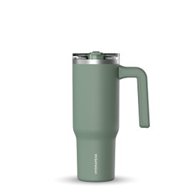 Hydrapeak Voyager 32 oz Tumbler with Handle and Straw Lid | Reusable Stainless Steel Water Bottle Travel Mug Cupholder Friendly | Insulated Cup (Sage Leaf)