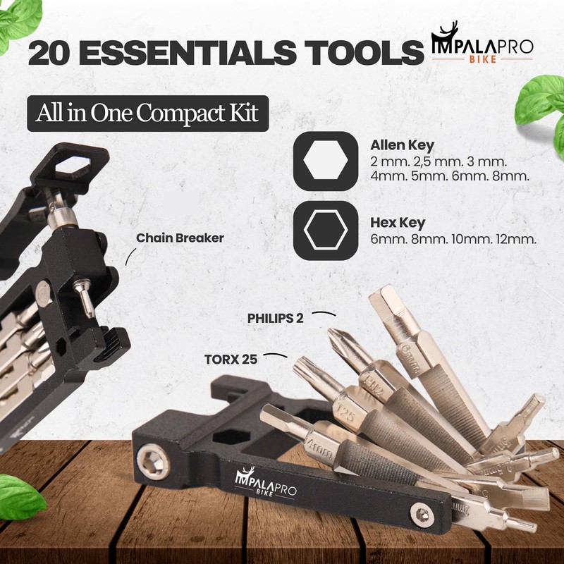 IMPALAPRO Bike Tool Kit Set 20 in 1 Compact and