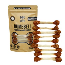 Premios para Perro  Dog Treats  Premios Perro  Carnazas para Perro  Carnaza de Res con Pechuga de Pollo Deshidratada  Dumbbell  300 Gramos por Paquete