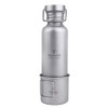 TOMSHOO 550ml Full Titanium Water Bottle with Extra Plastic Lid