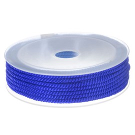 HARFINGTON Trenzado Nylon Cordel Hilo Rebordear Cordón 3mm 7M/23 Pies Extrafuerte Trenzado Nylon Cuerda para Elaboración Pulseras Joyería Fabricación, Medio Azul