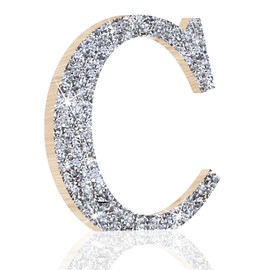 Utuichuo Marquee Letters Wall Decor, Diamond Monogram Wooden Alphabet Signs, Living Room Bedroom Office Home Decor Wall Art, Initial Decorations Gifts for Wedding Birthday Party (C)