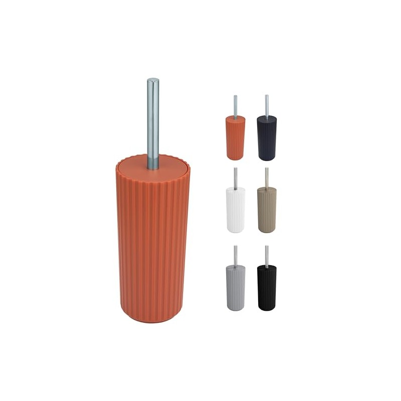 WK Alstar Enclosed Toilet Brush and Holder (Terracotta)