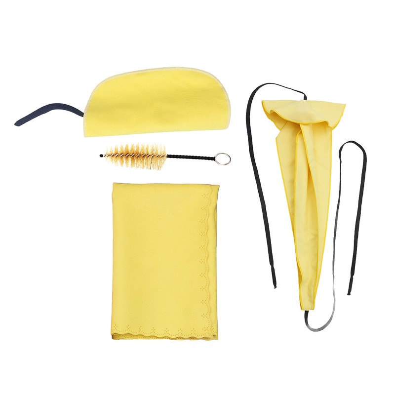 4Pcs Sax Mouthpiece Brush Kit Lightweight Portable Reliable Wiping Cloth