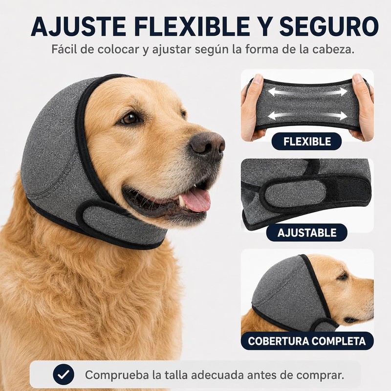 2PCS Orejeras contra ruido para perro, Orejeras ajustables para perro