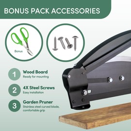 Professional Flower Stem Cutter Tool - for Floristry and Gardening - Bulk Bunch Cutter with 14" Durable High Carbon Steel Blade, Wood Board Included (Bonus Pack)