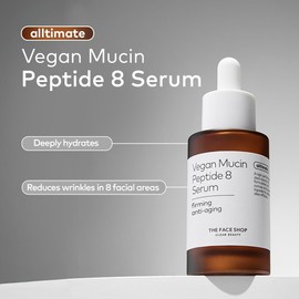 The Face Shop Alltimate - Sérum de Mucina Vegana con 8 Péptidos - Serum hidratante y reparador para un efecto glow intenso - K-beauty coreano original para una piel elástica y radiante