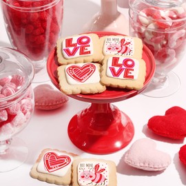 Valentines Day Cookies Gift Basket for Kids Men Women Class Teacher | Individually Wrapped | 12 Pack | Love Heart Cookies Treats Snacks