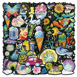 50PCS of Children's Hand-Drawn Graffiti Waterproof Stickers,Fun Colorful Stickers,Decorative Laptop Cell Phone Water Bottle Luggage Bike