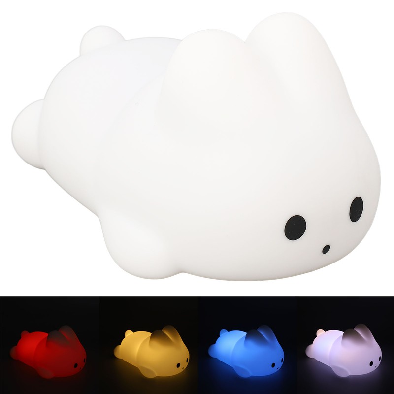 Cute Rabbit Night Light High Sensitivity Bunny Lamp Silicone Dimmable