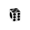 Quiges 925 Sterling Silver 3D Cube Charm Bead, enamel
