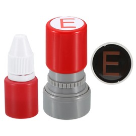 PATIKIL Letter Stamps Self Inking, Character E Alphabet Teacher Stamp Initial Stamp Mini Ink Stamp for Class Notebook Scrapbooking DIY Craft, Red Ink