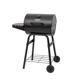 Char-Griller® King-Griller Gambler Charcoal Grill and Smoker with Damper Smoke Control, Cast Iron Grates, and Side Shelf, 315 Cooking Square Inches in Black, Model E1416