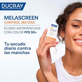 DUCRAY, Melascreen Control 365 Fluido Protector Antimanchas FPS 50 con Color, Proteccin Solar Facial de Muy Amplio Espectro con cido Azelaico y xido  