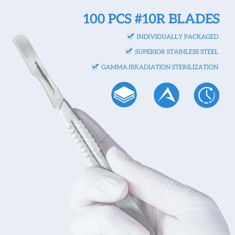10R Dermaplane Blades – Sterile Stainless Steel Surgical Scalpel Blades
