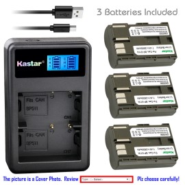 For Canon BP-511 Battery or LCD Dual Charger for Canon EOS 50D D30 D60, Kiss, Kiss Digital - 1 Charger
