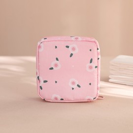 Portable Large Capacity Cute Cartoon Storage Pouch 12x12x4cm/Pink Flower 10ea