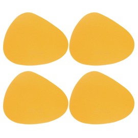 sourcing map 4 Pcs Leather Coasters, Irregular Drinks Coasters for Coffee Table Housewarming Gifts Home Decor (5.3 x 4.3 Inch, Yellow)