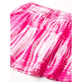 Speechless Girls' Tie Front Top and Short Skirt Set, Fuchsia/White, 12