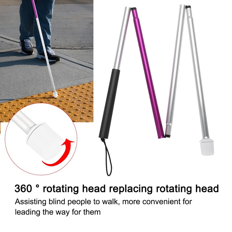 Folding Foldable Reflective Cane Crutch Portable Anti Shock Guide Walking