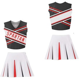 SNL East Lake High Spartan Spirit Cheerleader Uniform Set Stitch SM-2XL (2XL)