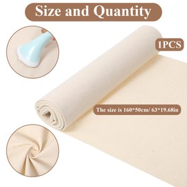 BOHUIZ 100% Cotton Muslin Fabric, 63x19 Inch Unbleached Muslin Linen Fabric, Natural Color Medium Weight Draping Fabrics Suitable for Sewing, Embroidery, Garments, Crafts