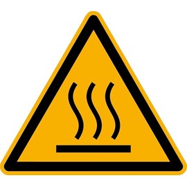 Sticker Warning Sign Warning of Hot Surface Warning Sticker ASR/ISO W017 SL50 mm Pack of 12