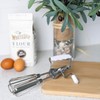 Fox Run Stainless Steel Manual Hand Mixer, White Retro Style