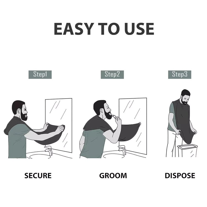 Beard Apron for Men Beard Trimming Catcher Beard Catcher Bib