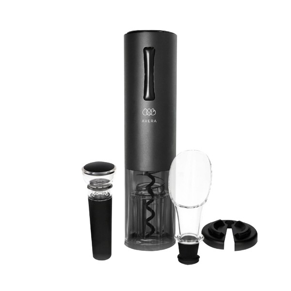 AVERA Sacacorchos de Vino Electrico Recargable, Profesional, Inalambrico, Incluye 3