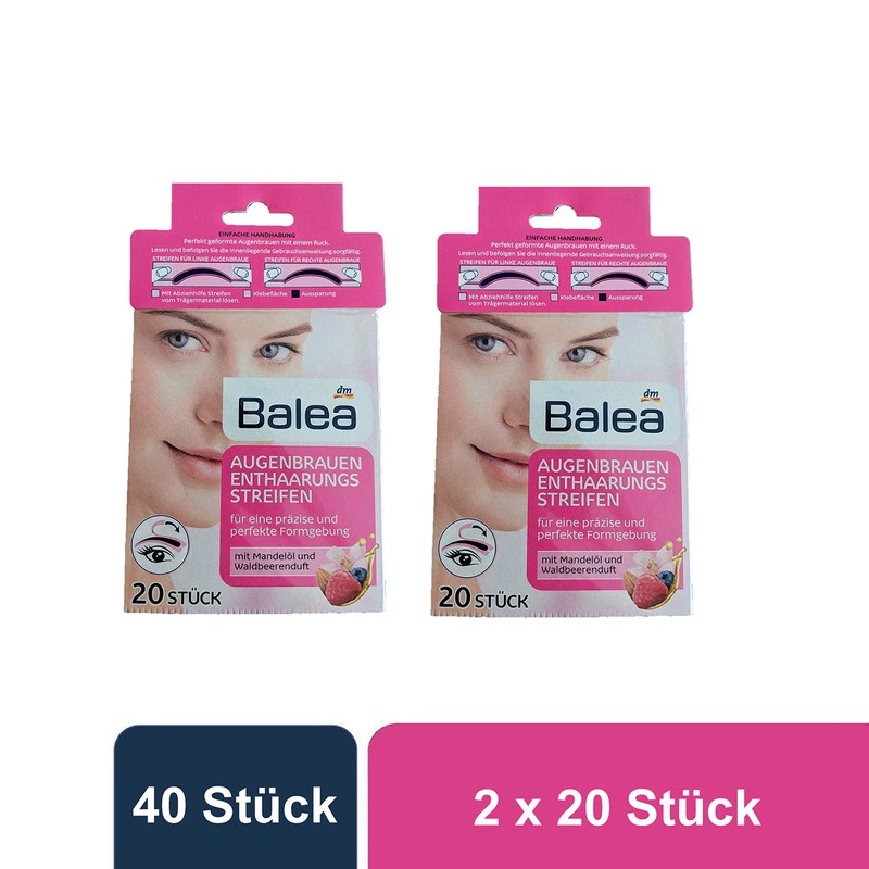 Balea Eyebrow Hair Removal Strips 2 x 20 Pieces