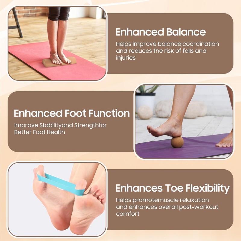 Exsulity Cork Balance Board, Exerciser Trainer Set
