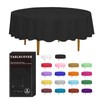 D&Z Plastic Table Cloth Disposable, 6 Pack Black Round Tablecloth