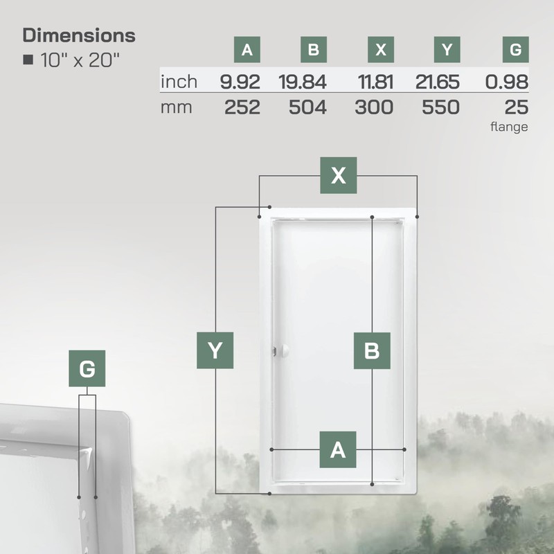 Vent Systems 10" x 20" Inch Metal Access Panel -