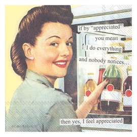 Boston International C024000 Anne Taintor servilletas de papel para cóctel, 5 x 5 pulgadas, Pin This, Appreciated, 5 x 5-Inches, 1