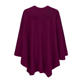 Spicy Sandia Shawl Wraps for Women Knit Poncho Travel Scarf Elegant Ruana Cape Sweater for Fall Winter Purple