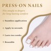 evpct Ivory White Press on Toenails Square Short for Women,