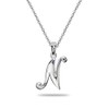 B. BRILLIANT Sterling Silver N Alphabet Letter Name Script Initial