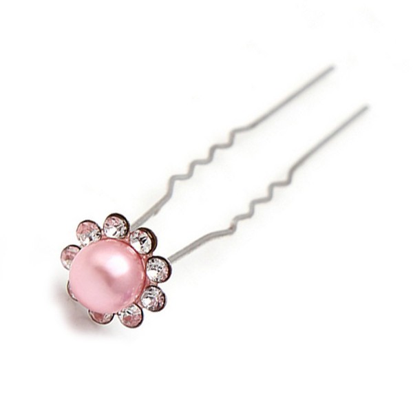 SZTARA 20Pcs Bridal Hair Pins U Shaped Flower Pearl Rhinestone
