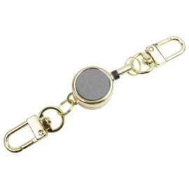 KOYOKOMA Key Reel, Cute, Colorful, Carabiner, Compact, Lightweight, Key Ring, Gold, Key Cord, Fishing, Camping, Outdoors, Stretchable, Stretchable, gray