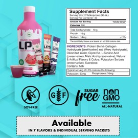 Nutritional Designs Nutritional Designs LPS Liquid Collagen & Whey Protein Supplement - Non-GMO Drink, Sugar-Free - Promotes Healthy Skin & Hair for Men & Women, Peach Mango, Single Serve (50 Packets)