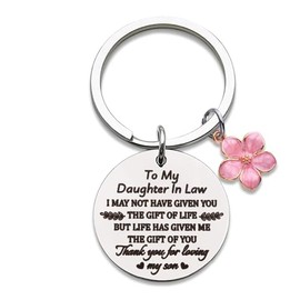 Daughter in Law Gifts from Mother in Law to My Daughter in Law Keychain Birthday Christmas Gifts for Daughter in Law New Daughter in Law Engagement Wedding Gifts from Mother in Law