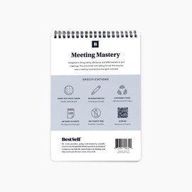 BestSelf Meeting Mastery Pad - 9.50” X 6.70” - Compact Design Professional Notebook, Journal Notebooks, Perforated Notebook Journal, 50 Double-Sided 120gsm Sheets | Blue Writing Pads