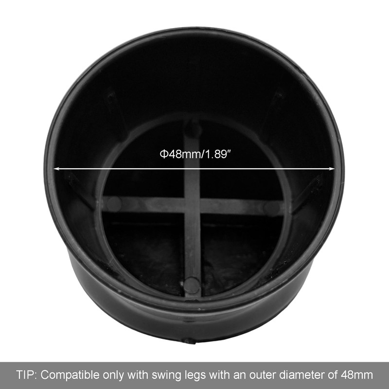 Timyrimy 1.89"/48mm Porch Swing Replacement Angled Feet, Black Plastic Leg