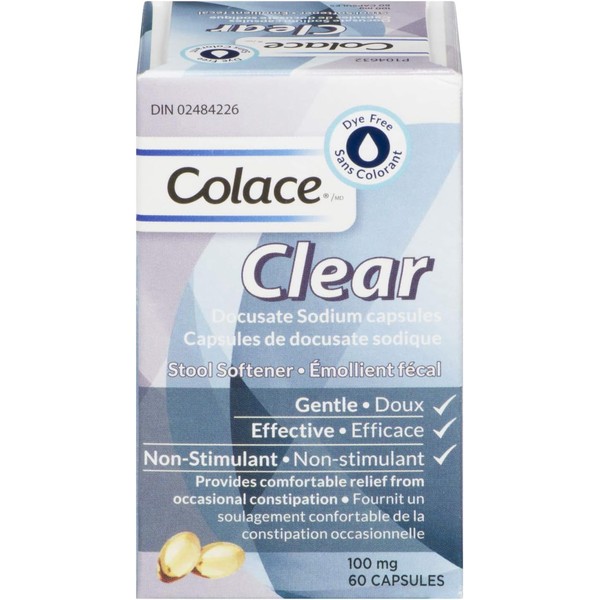 Colace Clear Docusate Sodium Stool Softener Capsules | Ideal For