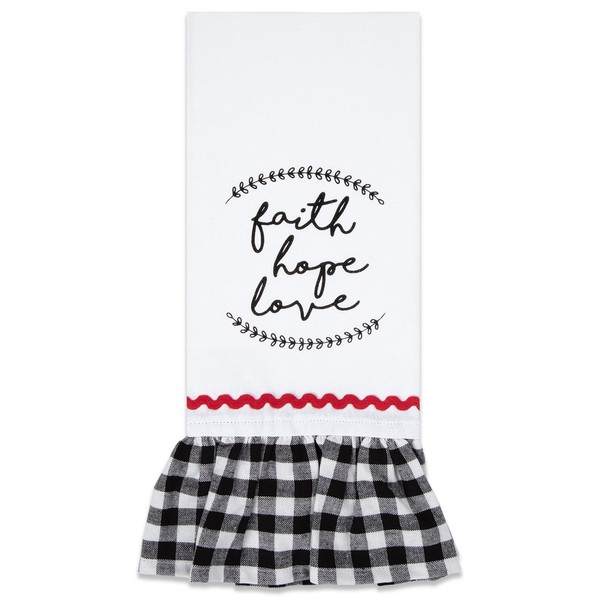 Brownlow Gifts Farmhouse Tea Towel, Faith Hope Love